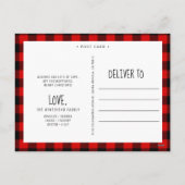 Red Black Buffalo Plaid Vrolijke Kerstfoto Feestdagenkaart (Achterkant)