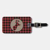 Red Black Buffalo Play Deer Bagagelabel (Voorkant horizontaal)
