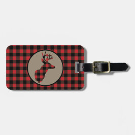 Red Black Buffalo Play Deer Bagagelabel