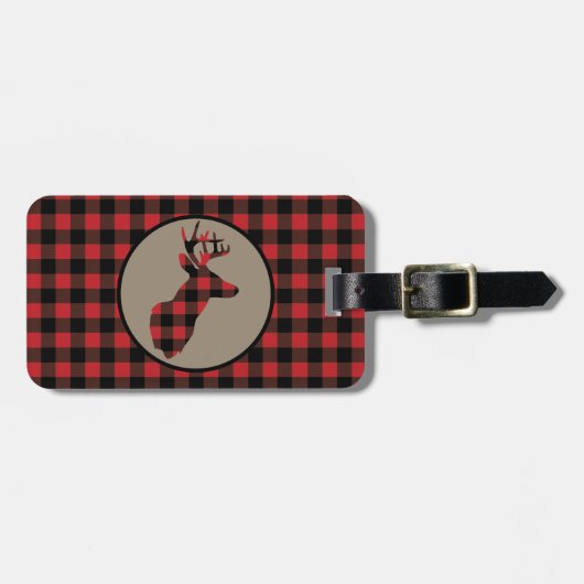 Red Black Buffalo Play Deer Bagagelabel (Voorkant horizontaal)