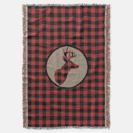Red Black Buffalo Play Deer Deken