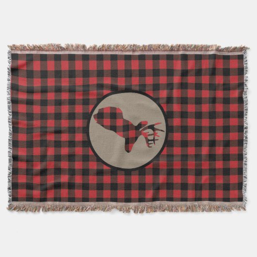 Red Black Buffalo Play Deer Deken (Voorkant)