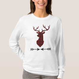 Red Black Buffalo Play Deer T-shirt