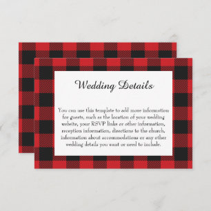 Red Black Buffalo Play Wedding Kaart