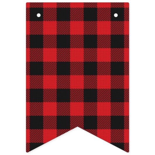 Red Black Buffalo Play Wedding Vlaggetjes (Tweede vlag)