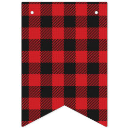 Red Black Buffalo Play Wedding Vlaggetjes