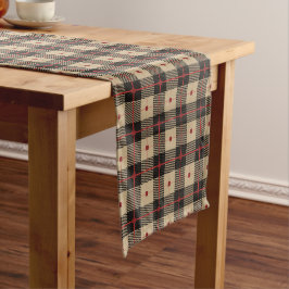Red Black Buffalo Print Patroon Korte Tafelloper