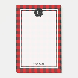 Red Black Buffalo Pset Check 1IR Post-it® Notes