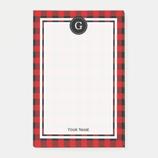 Red Black Buffalo Pset Check 1IR Post-it® Notes (Voorkant)