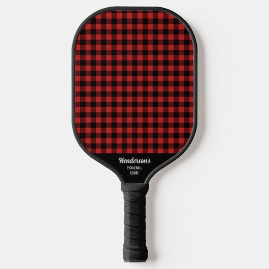 Red Black Buffalo Pset Check Patroon Aangepaste te Pickleball Paddle (Voorkant)