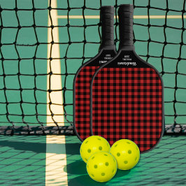 Red Black Buffalo Pset Check Patroon Aangepaste te Pickleball Paddle