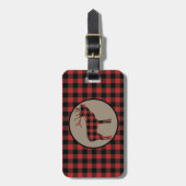 Red Black Buffalo Pset Elk Bagagelabel (Voorkant verticaal)