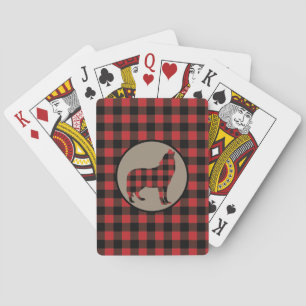 Red Black Buffalo Pset Howling Wolf Pokerkaarten