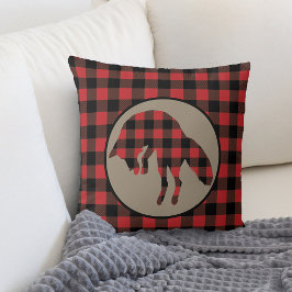 Red Black Buffalo Pset Jumping Fox Kussen