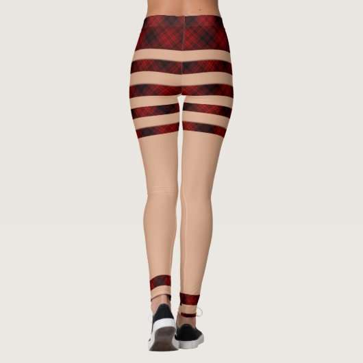 Red Black Buffalo Pset Lumberjack Style Yoga Time Leggings (Achterkant)