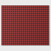 Red Black Buffalo Pset Lumberjack Tartan Cadeaupapier (Vlak)