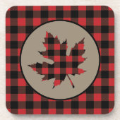 Red Black Buffalo Pset Maple Leaf Bier Onderzetter (Voorkant)