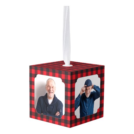 Red Black Buffalo Pset Memorial Decoratie (Achter hoekig)