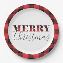 Red Black Buffalo Pset Merry kerst