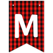 Red Black Buffalo Pset Merry kerst Vlaggetjes (Tweede vlag)