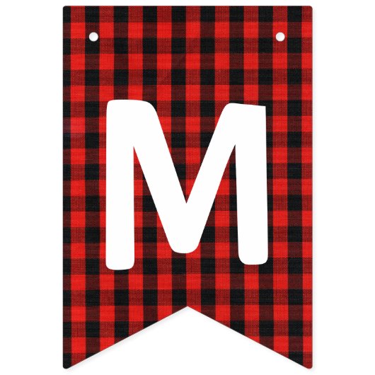 Red Black Buffalo Pset Merry kerst Vlaggetjes (Tweede vlag)