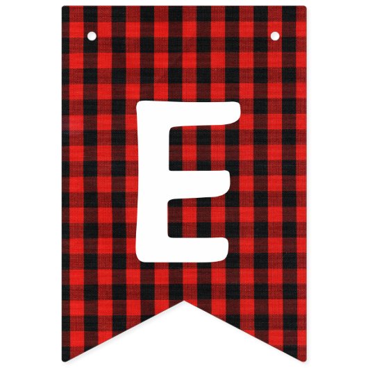 Red Black Buffalo Pset Merry kerst Vlaggetjes (Derde vlag)