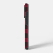 Red Black Buffalo Pset Monogram Gepersonaliseerd H iPhone Hoesje (Linkerkant)