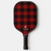Red Black Buffalo Pset Monogramed Pickleball Paddle (Voorkant)