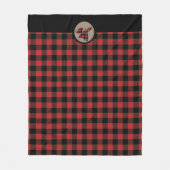 Red Black Buffalo Pset Moose Head Fleece Deken (Voorkant)