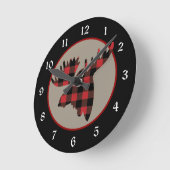 Red Black Buffalo Pset Moose Head Ronde Klok (Hoek)