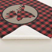 Red Black Buffalo Pset Moose Head Sherpa Deken (3/4)