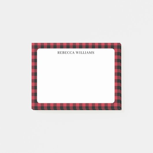 Red Black Buffalo Pset Name Sjabloon Post-it® Notes (Voorkant)