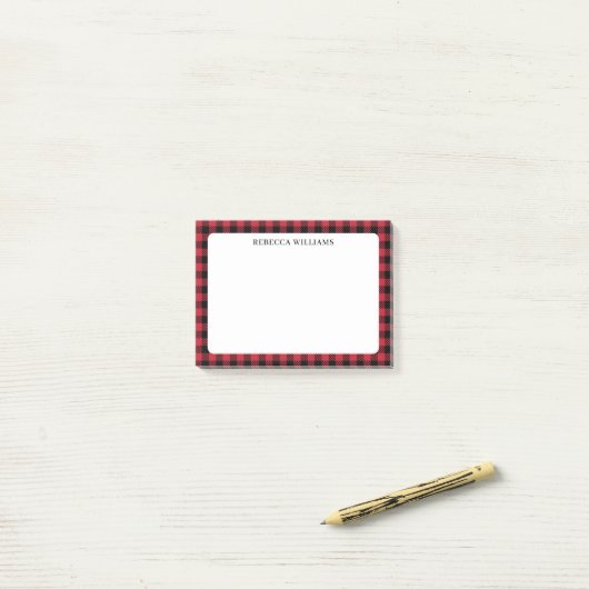 Red Black Buffalo Pset Name Sjabloon Post-it® Notes (Op bureau)