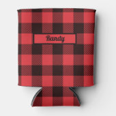Red Black Buffalo Pset op maat Blikjeskoeler (Voorkant)