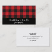 Red Black Buffalo Pset op maat Visitekaartje (Voorkant / Achterkant)