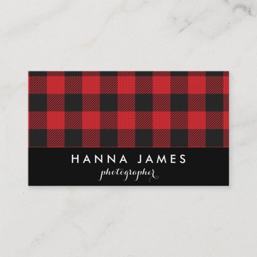 Red Black Buffalo Pset op maat Visitekaartje (Voorkant)