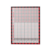 Red Black Buffalo Pset Personalized Menu Plan Notitieblok (Linkerzijde)
