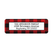 Red Black Buffalo Pset Rustic Mountain met kerst Etiket (Voorkant)