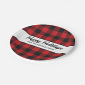 Red Black Buffalo Pset Rustic Mountain met kerst Papieren Bordje (Gekanteld)