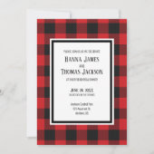 Red Black Buffalo Pset Rustic Rehearsal Dinner Kaart (Voorkant)