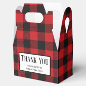 Red Black Buffalo Pset Rustic Wedding Bedankdoosjes (Geopend)