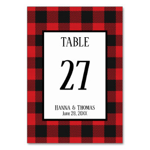 Red Black Buffalo Pset Rustic Wedding Kaart