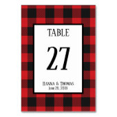 Red Black Buffalo Pset Rustic Wedding Kaart (Voorkant)