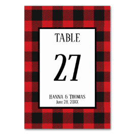 Red Black Buffalo Pset Rustic Wedding Kaart