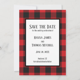 Red Black Buffalo Pset Rustic Wedding Save The Date