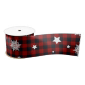 Red Black Buffalo Pset Snowflake Winter Kerstmis Satijnen Lint (Spoel)
