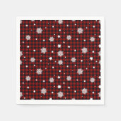 Red Black Buffalo Pset Snowflake Winter Kerstmis Servet (Voorkant)