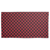 Red Black Buffalo Pset Tartan Festive Rustic Kussensloop (Voorkant-Links)
