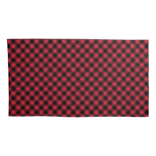 Red Black Buffalo Pset Tartan Festive Rustic Kussensloop (Achterkant-Rechts)
