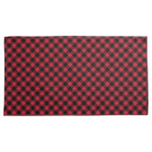 Red Black Buffalo Pset Tartan Festive Rustic Kussensloop (Voorkant-Rechts)
